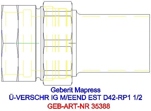 GE Mapress Edelstahl Übergangsverschr. mit IG und Einschubende d42-Rp1 1/2_35388_G