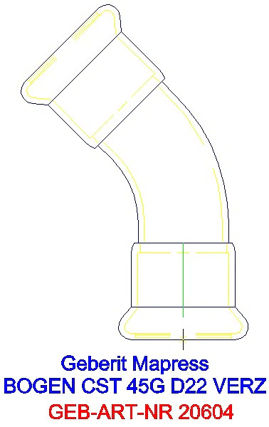 GE Mapress C-Stahl Bogen 45Gr d22 verzinkt_20604_A