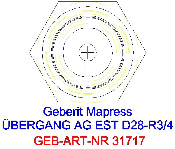 GE Mapress Edelstahl Übergang mit AG d28-R3/4_31717_L