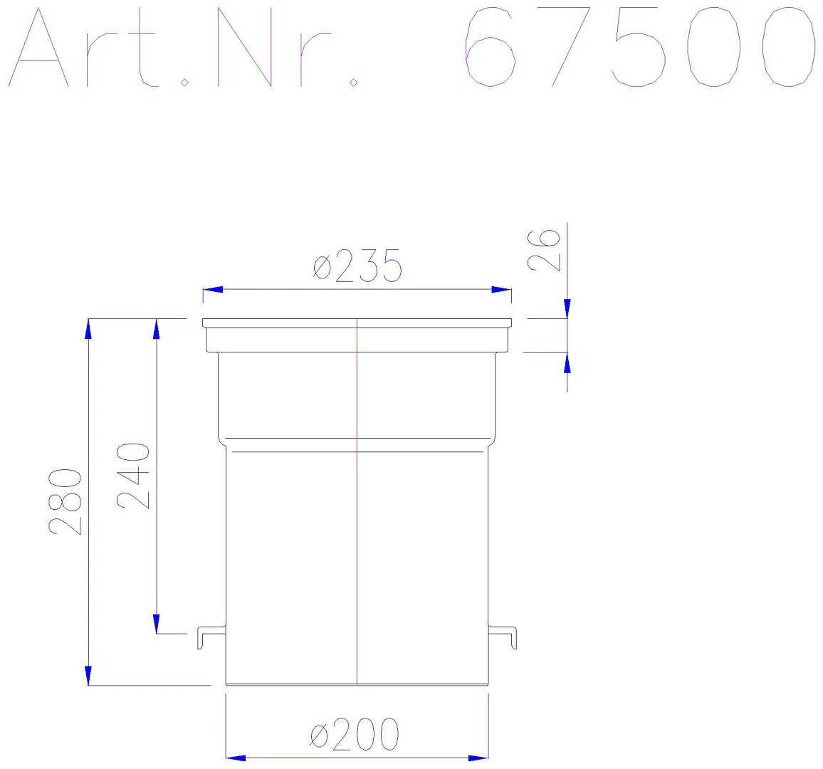 KESSEL-Zwischenstück aus Kunststoff, mit Rollring