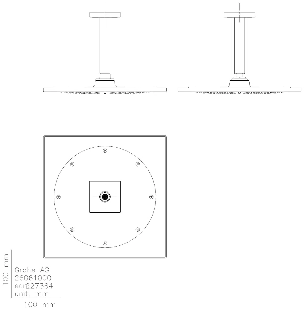 GROHE Kopfbrauseset Rainshower Aqua 10" 26861 DA 1Strahl 8l/min satin graphite