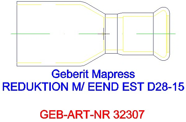 GE Mapress Edelstahl Reduktion mit Einschubende d28-15_32307_L