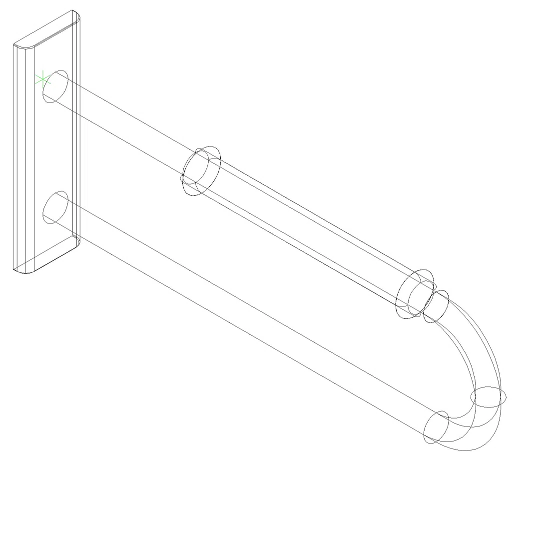 HEWI Wandstützgriff Ser 801, L:600mm, mit Armpolster anthrazgr