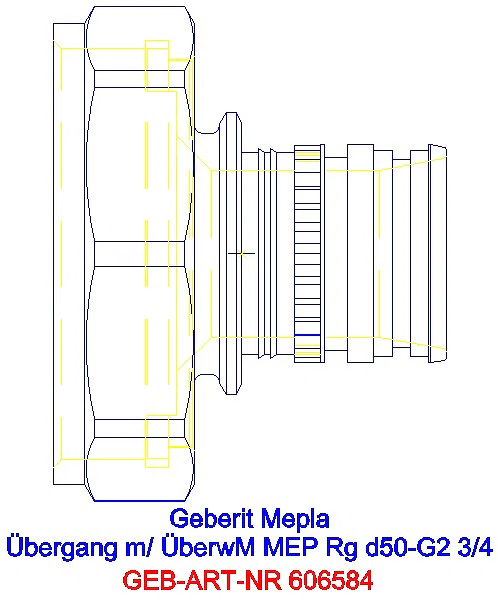 GE Mepla Übergang mit Überwurfmutter Rg d50-G2 3/4_606.584.00.5_G