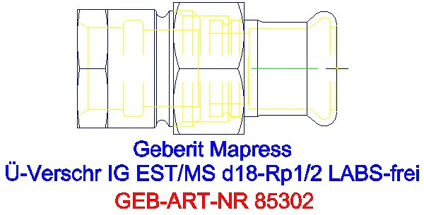 GE Mapress Edelstahl Übergangsverschr. mit IG (LABS-frei) d18-Rp1/2_85302_G