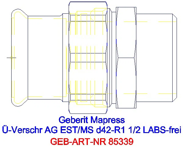 GE Mapress Edelstahl Übergangsverschr. mit AG (LABS-frei) d42-R1 1/2_85339_G