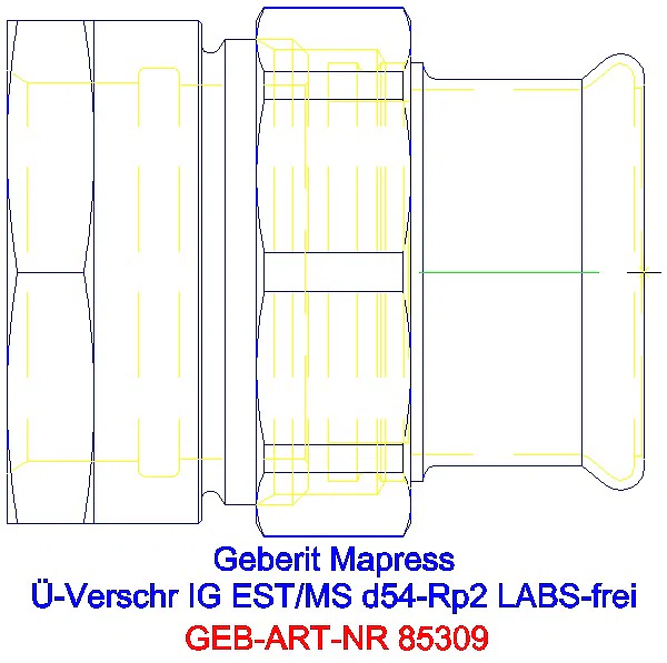 GE Mapress Edelstahl Übergangsverschr. mit IG (LABS-frei) d54-Rp2_85309_G
