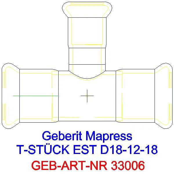 GE Mapress Edelstahl T-Stück reduziert d18-12-18_33006_A