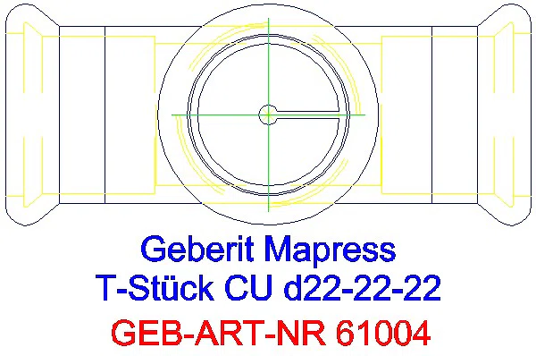 GE Mapress Kupfer T-Stück egal d22-22-22_61004_G