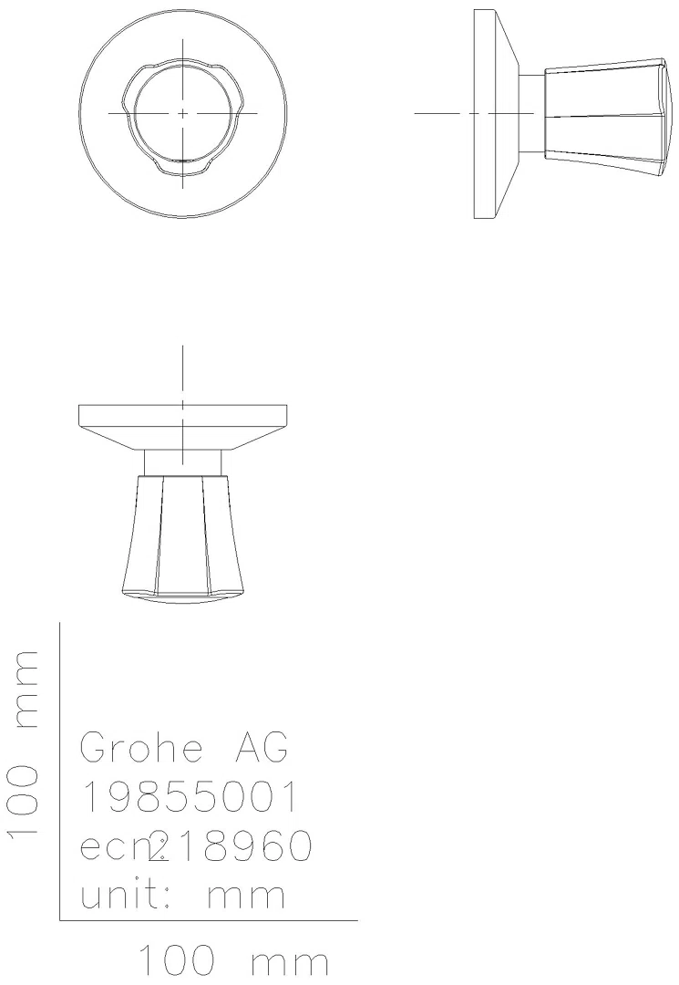GROHE UP-Ventil Oberbau Costa 19855_1 Markierung rot Einbautiefe 10-35mm chrom