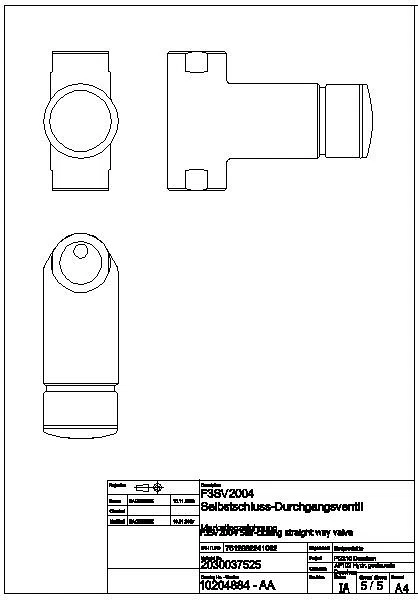 Durchgangsventil, F3, hydraulisch, ohne Mischung, Aufputz, 2xG1/2, F3SV2004