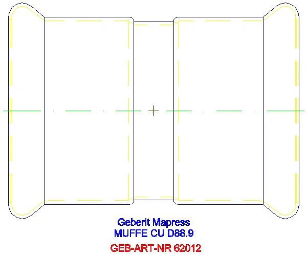 GE Mapress Kupfer Muffe d88,9_62012_G