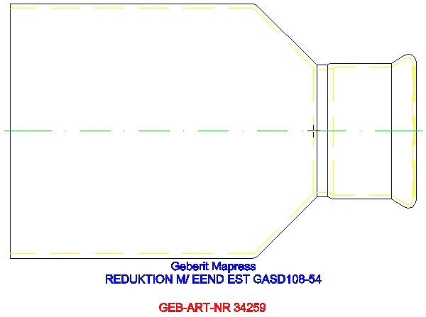 GE Mapress Edelstahl Reduktion mit Einschubende (Gas) d108-54_34259_L