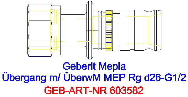 GE Mepla Übergang mit Überwurfmutter Rg d26-G1/2_603.582.00.5_A