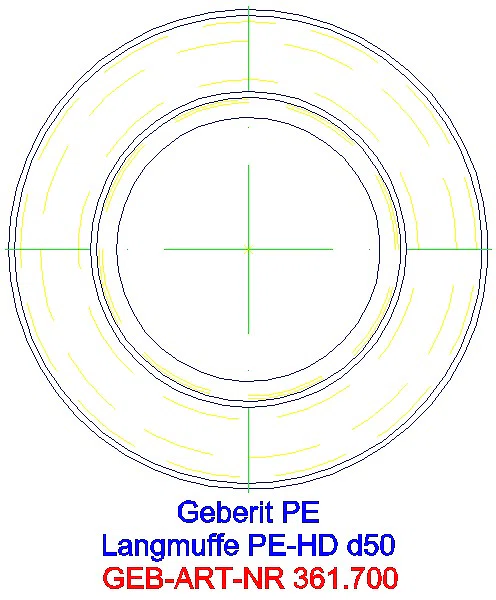 GE PE Langmuffe mit Doppelbund d50_361.700.16.1_L