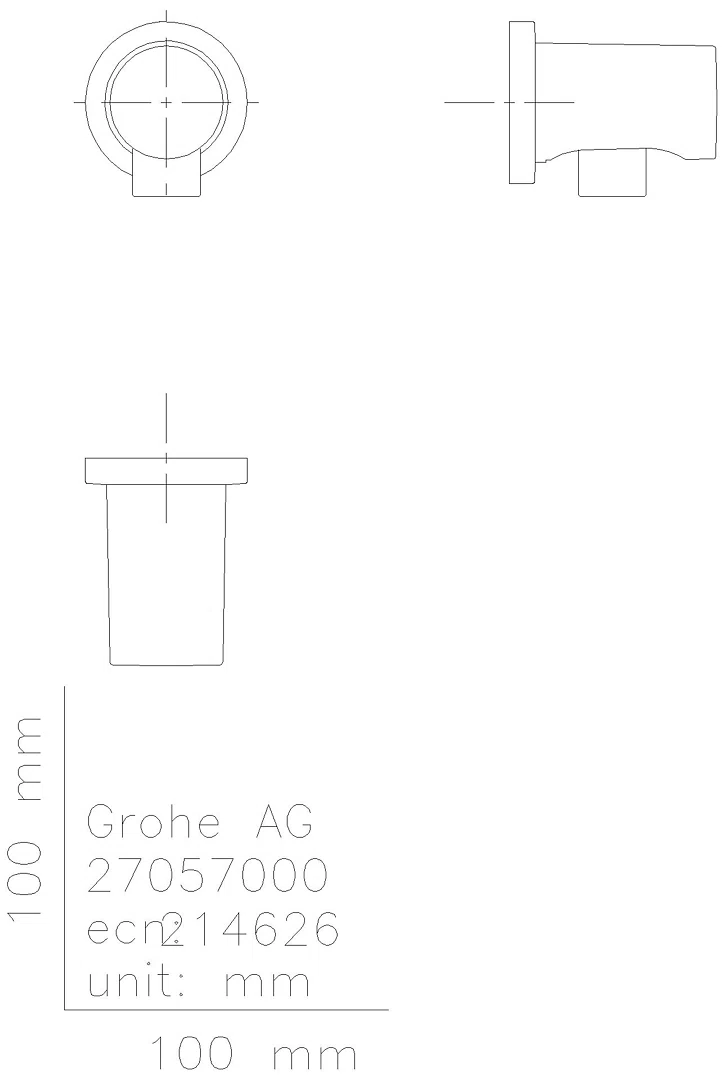 GROHE Wandanschlussbogen Rainshower 27057 DN 15 hard graphite gebürstet