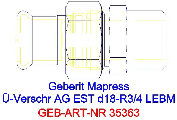 GE Mapress Edelstahl Übergangsverschr. mit AG ÜM aus ESt d18-R3/4_35363_A