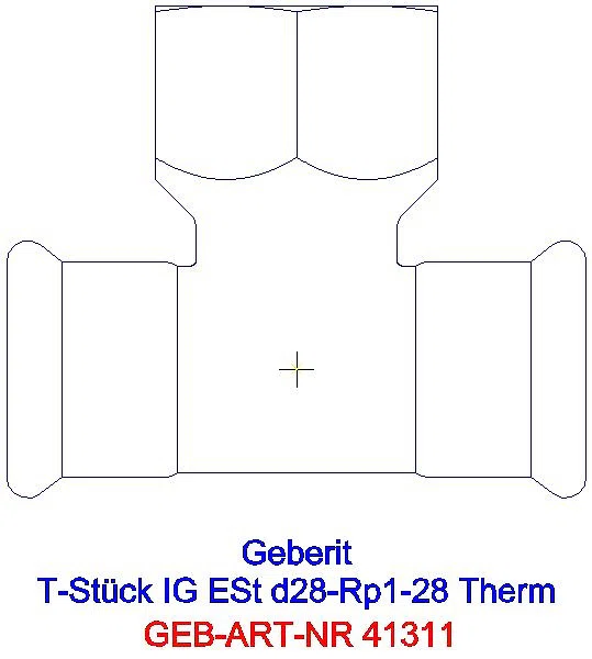 GE Mapress Therm T-Stück mit IG d28-Rp1-28_41311_A