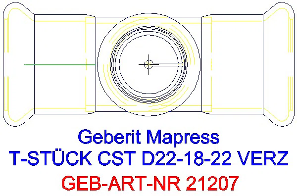 GE Mapress C-Stahl T-Stück reduziert d22-18-22 verzinkt_21207_G