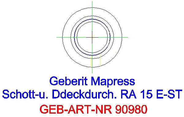 GE Mapress Edelstahl Schott- und Deckendurchführung mit Einschubende d15_90980_L