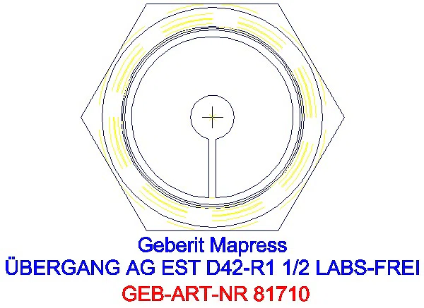 GE Mapress Edelstahl Übergang mit AG (LABS-frei) d42-R1 1/2_81710_L