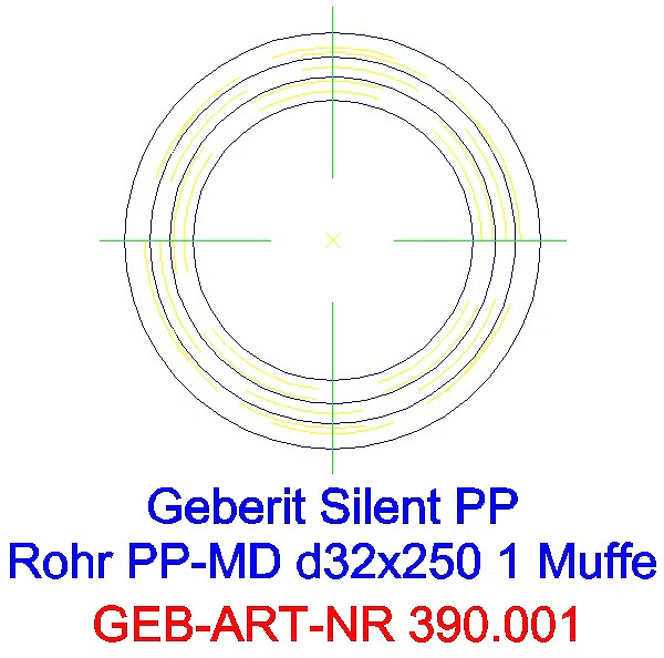 GE Silent-PP Rohr mit Muffe d32x2 L:25cm_390.001.14.1_G