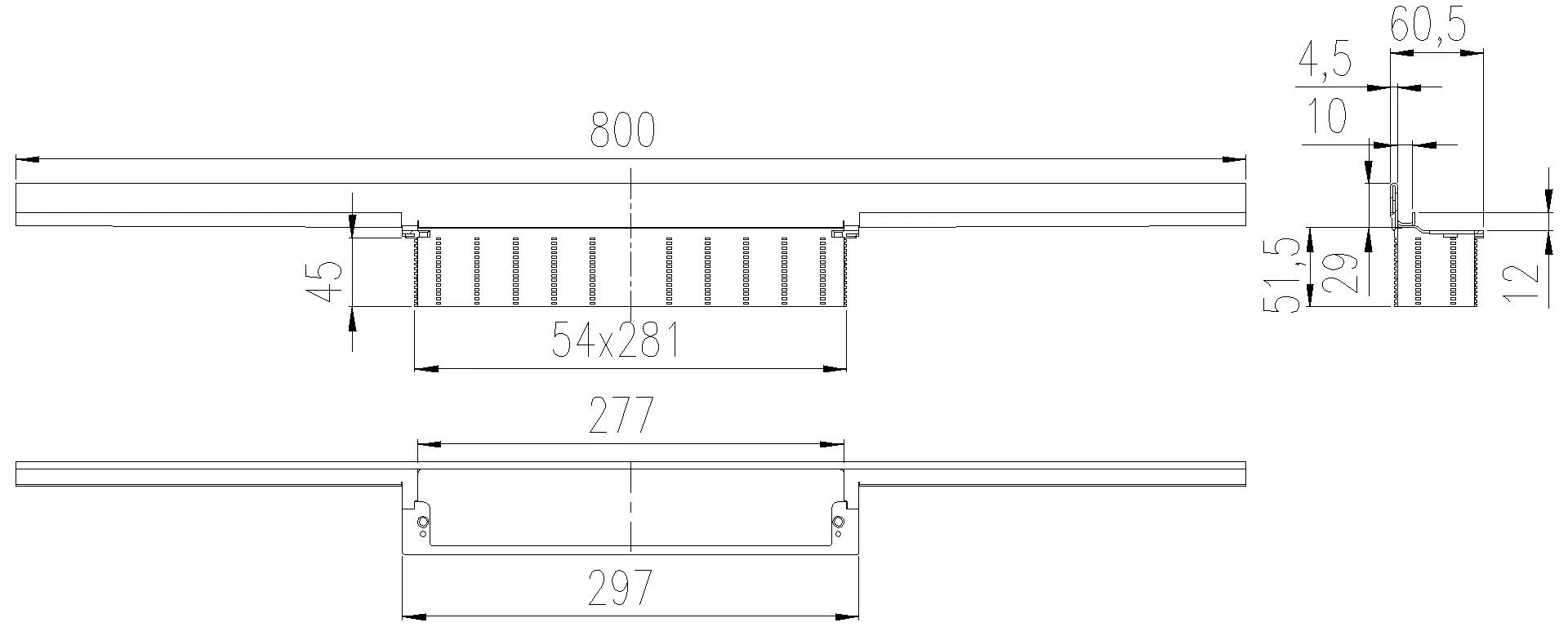 DALLMER Duschrinne CeraWall Individual, 800 mm