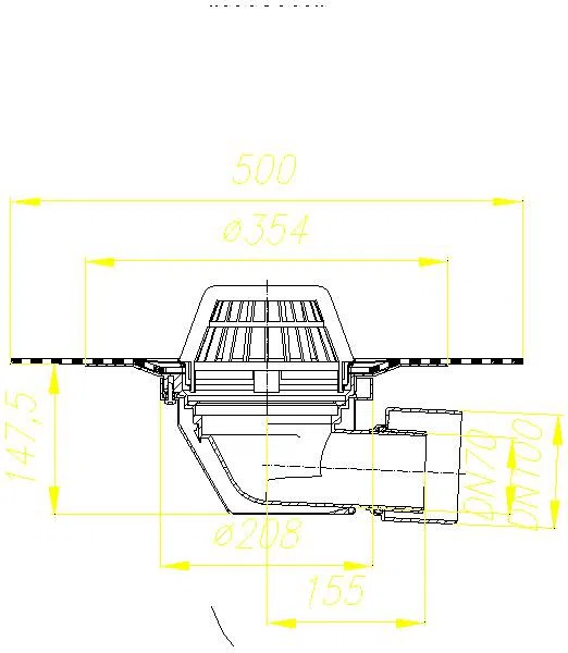 DALLMER Dachablauf 64 DallBit, DN 70/DN 100