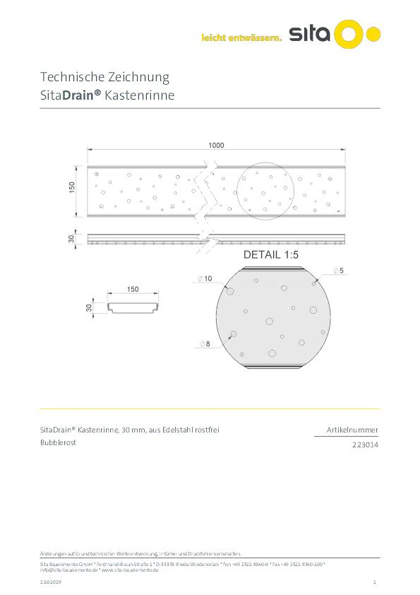 SitaDrain® Kastenrinne