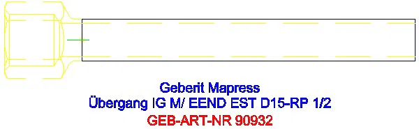 GE Mapress Edelstahl Übergang mit IG und Einschubende d15-Rp1/2_90932_A