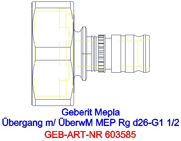 GE Mepla Übergang mit Überwurfmutter Rg d26-G1 1/2_603.585.00.5_G
