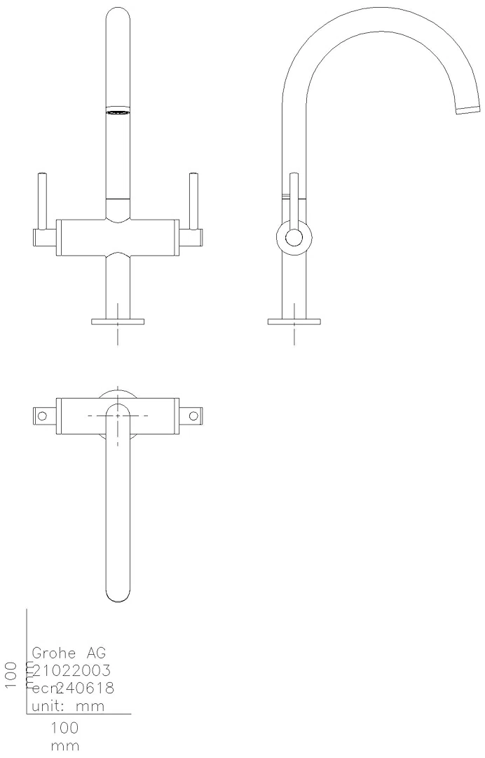 GROHE WT-Einlochbatterie Atrio 21145 DN15 L-Size Hebelgriff cool sunrise