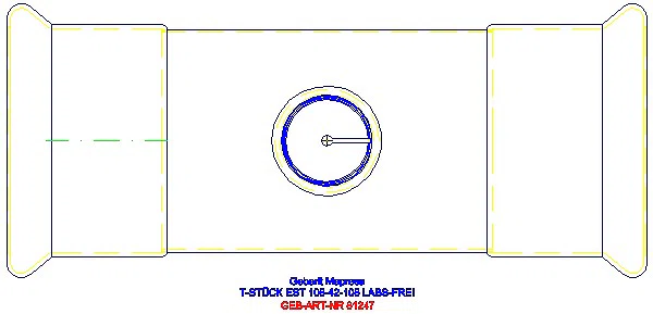 GE Mapress Edelstahl T-Stück reduziert (LABS-frei) d108-42-108_81247_G