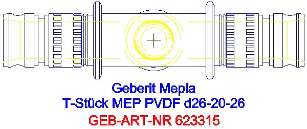 GE Mepla T-Stück reduziert PVDF d26-20-26_623.315.00.5_G