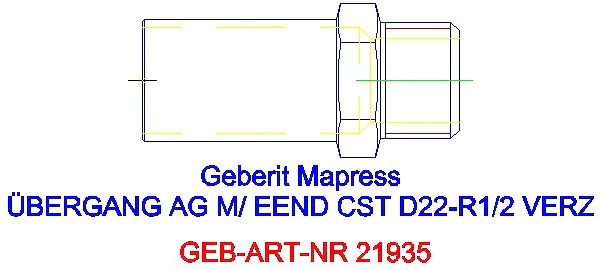 GE Mapress C-Stahl Übergang mit AG und Einschubende d22-R1/2 verzinkt_21935_G