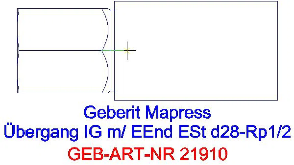 GE Mapress C-Stahl Übergang mit IG und Einschubende d28-Rp1/2 verzinkt_21910_G