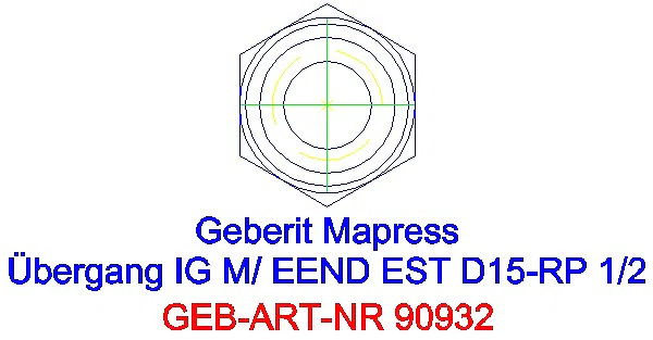 GE Mapress Edelstahl Übergang mit IG und Einschubende d15-Rp1/2_90932_L