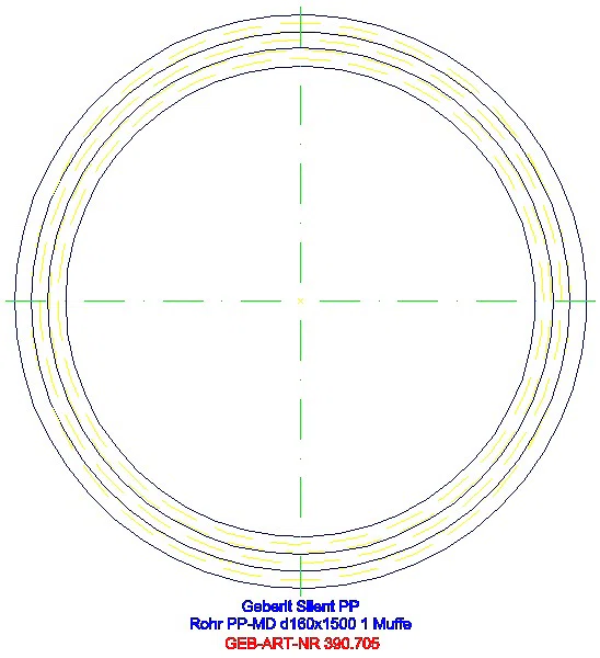 GE Silent-PP Rohr mit Muffe d160x5,2 L:150cm_390.705.14.1_G
