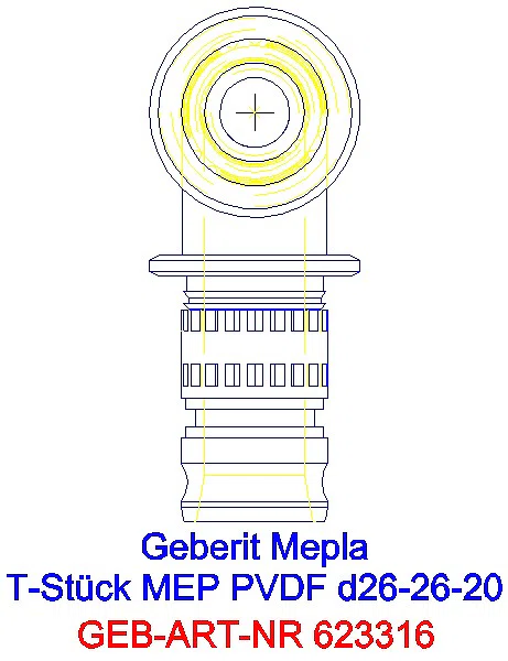 GE Mepla T-Stück reduziert PVDF d26-26-20_623.316.00.5_L