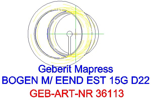 GE Mapress Edelstahl Bogen 15Gr d22 mit Einschubende_36113_G