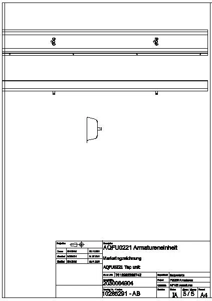 Armatureneinheit, Edst., W.-Mont., 2 Waschplätze, 1400 mm, Wasserans hi., AQFU0221