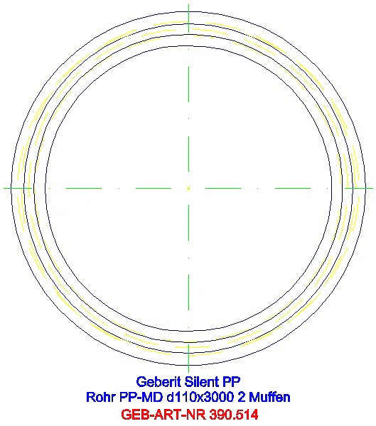 GE Silent-PP Rohr mit zwei Muffen d110x3,6 L:300cm_390.514.14.1_G