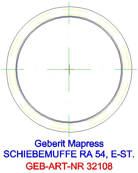GE Mapress Edelstahl Schiebemuffe d54_32108_L