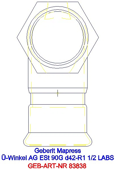 GE Mapress Edelstahl Übergangswinkel 90Gr mit AG (LABS-frei) 90G d42-R1 1/2_83838_L