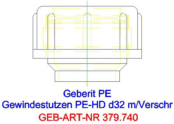 GE PE Gewindestutzen mit Quetschverschraubung d32 H4,5_379.740.16.1_L