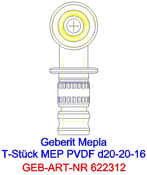 GE Mepla T-Stück reduziert PVDF d20-20-16_622.312.00.5_L