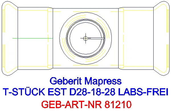 GE Mapress Edelstahl T-Stück reduziert (LABS-frei) d28-18-28_81210_G
