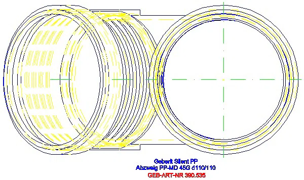 GE Silent-PP Abzweig 45Gr d110/110_390.535.14.1_G