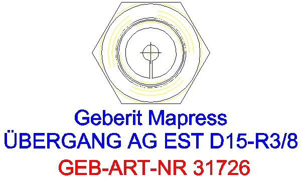 GE Mapress Edelstahl Übergang mit AG d15-R3/8_31726_L