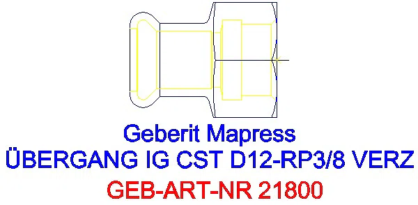 GE Mapress C-Stahl Übergang mit IG d12-Rp3/8 verzinkt_21800_A